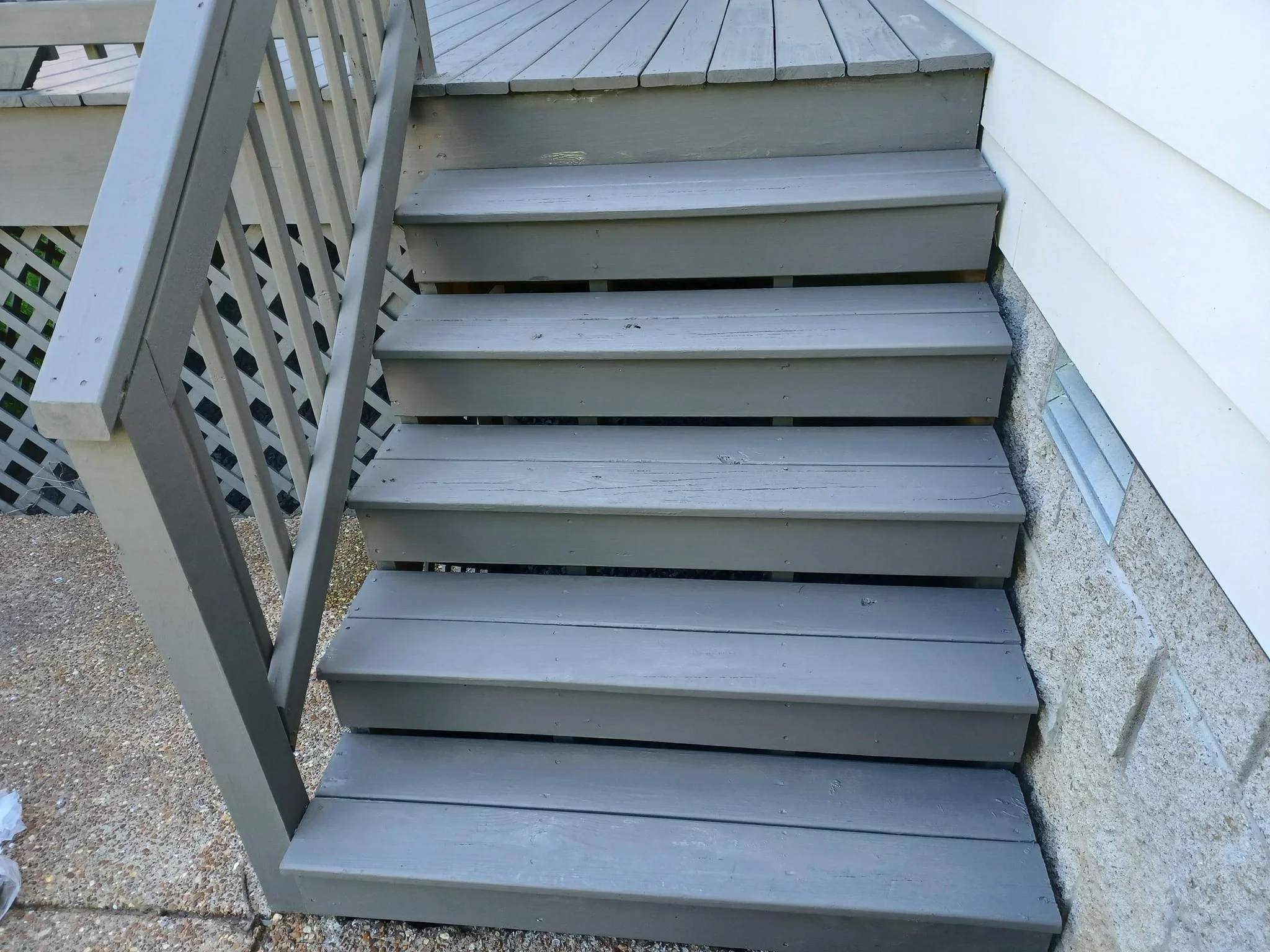 deck stairs painting job finished